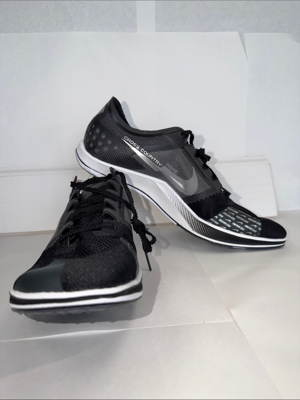 Nike Men’s Black and White Cross Country Running Shoes size 11.5